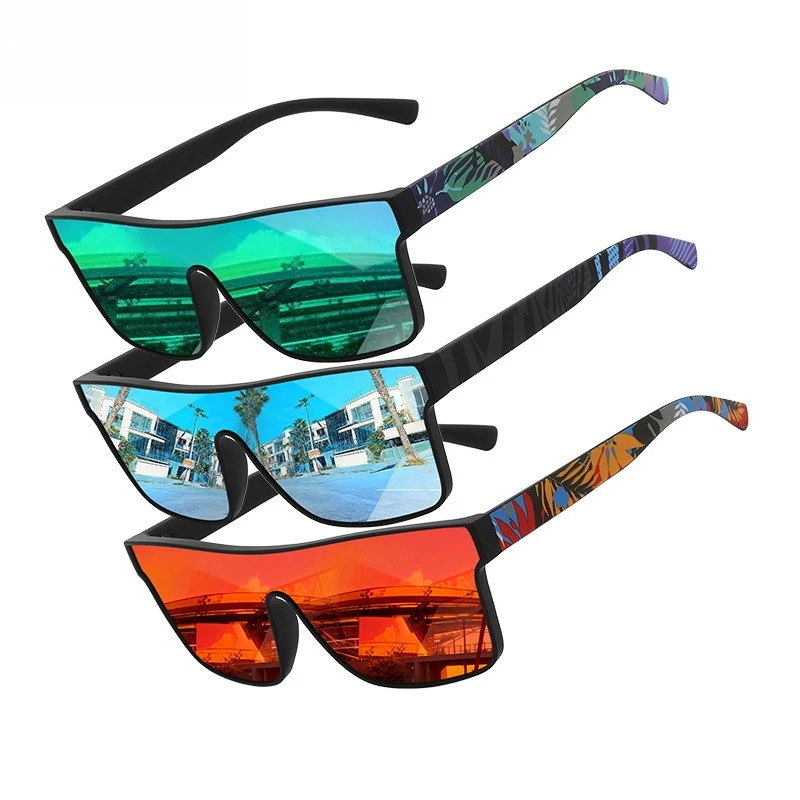 

2026 New Oversized Frame Sunglasses Unisex Mirrored Lens Eyewear for Cycling Driving Sun Protection Fashion Wrap-around Glasses