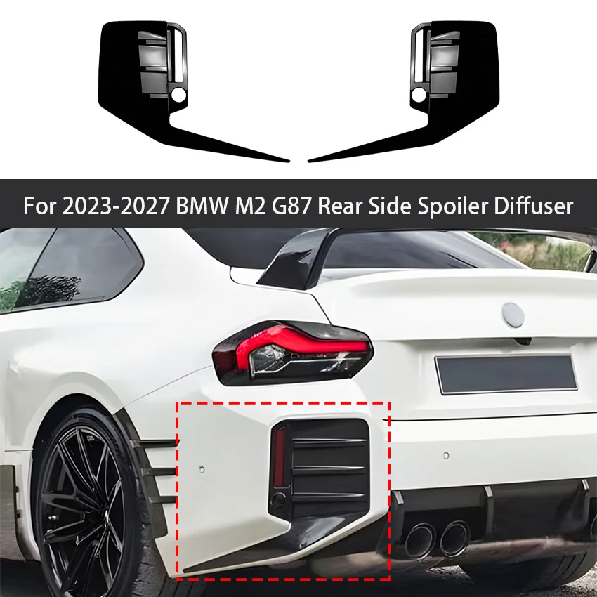 For 2023-2027 BMW M2 G87 Rear Side Spoiler Diffuser Cover Trim Side Fender Trim Cover Car Accessories Rear Bumper Side Corner