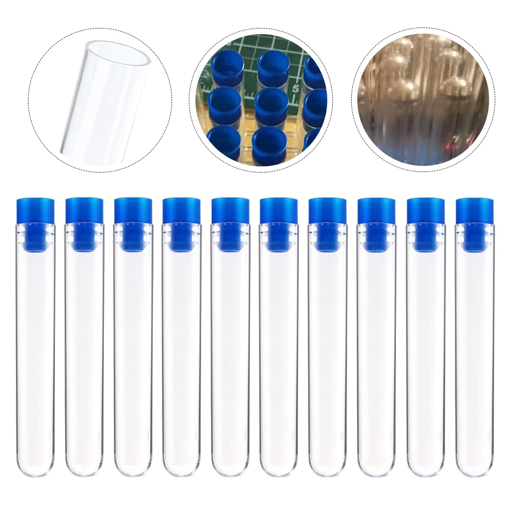 

Test Tube Tubes with Cover Plastic Chemistry Experiment Equipment Cylinder Vases