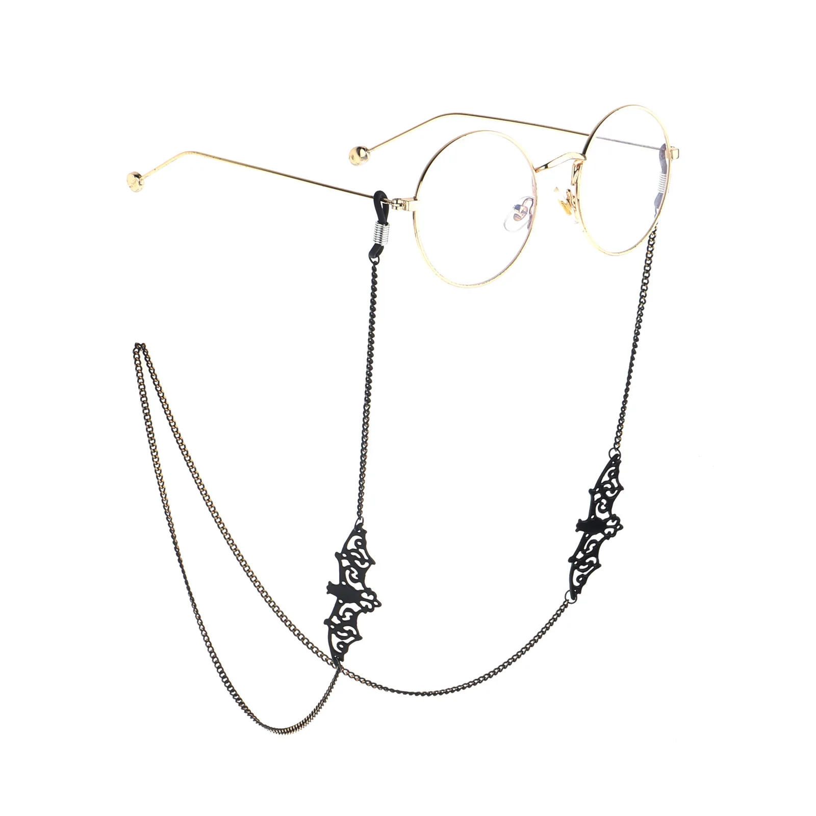 

Fashion Sun Glasses Bat Eyeglasses Chain Women Outside Casual Sunglasses Accessory Necklace Gift Mask Hanging Rope