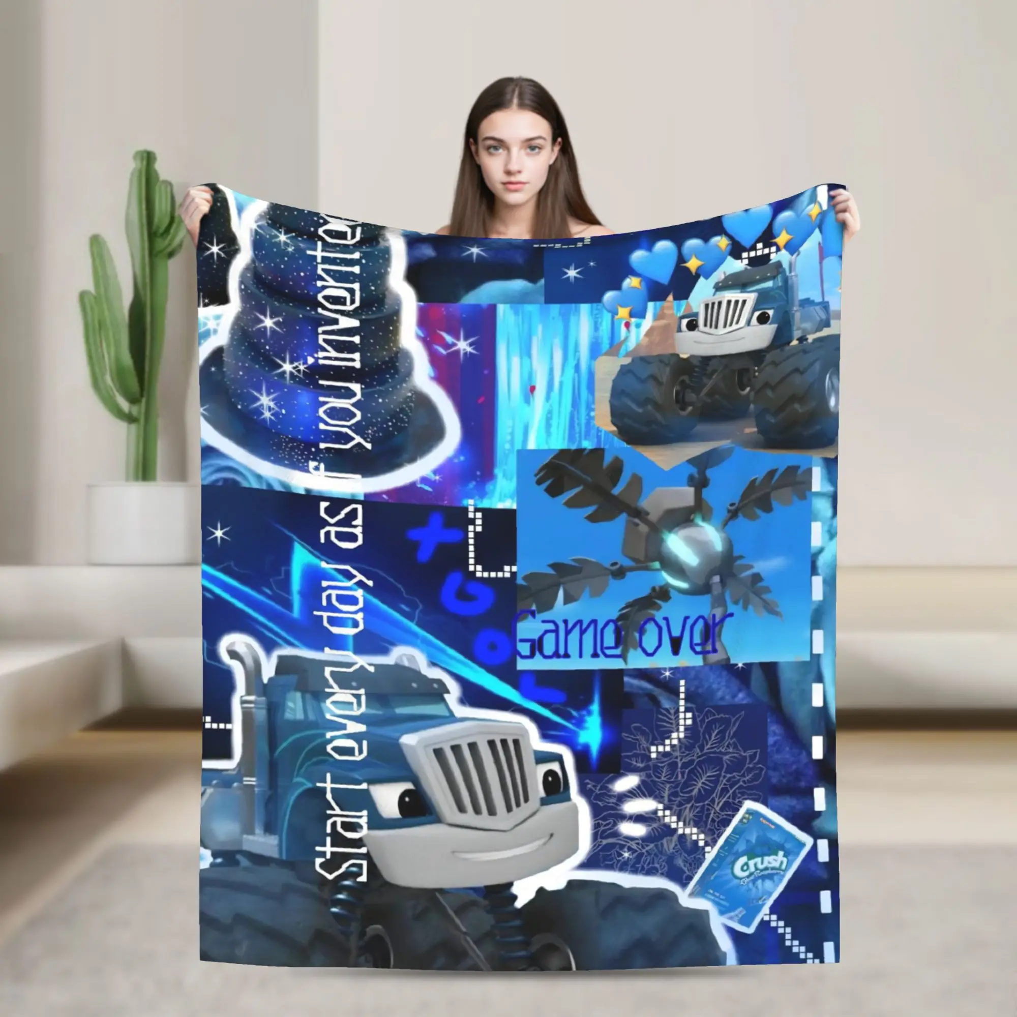 Blaze and the Monster Machines Merch Blanket Cozy Soft  Throw Blankets for Couch 50x60 Inches Multi-size Bedspread