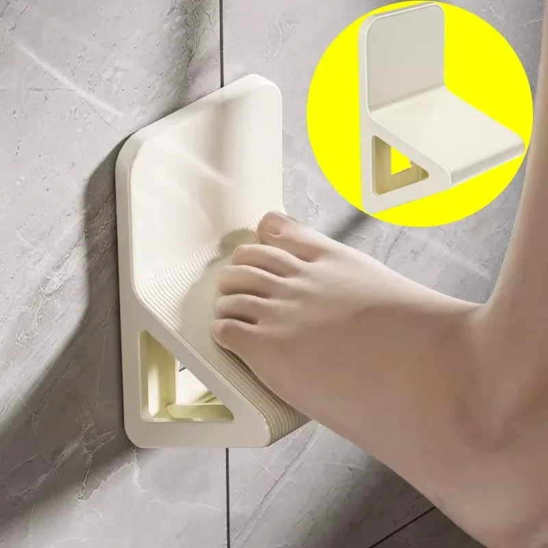 No‑Drill Wall‑Mounted Shower Foot Rest Pedal Non‑Slip Bathroom Foot Stool for Shaving Legs Washing Feet Home Hotel Accessory