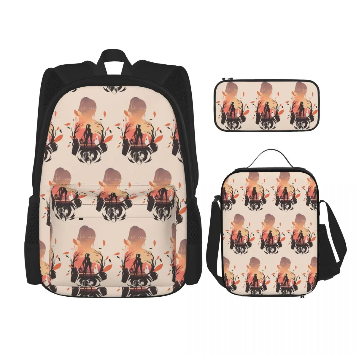 Eve Defense Force Backpacks Children Bookbag School Bags Rucksack Lunch Bag Pen Bag Three-Piece Set