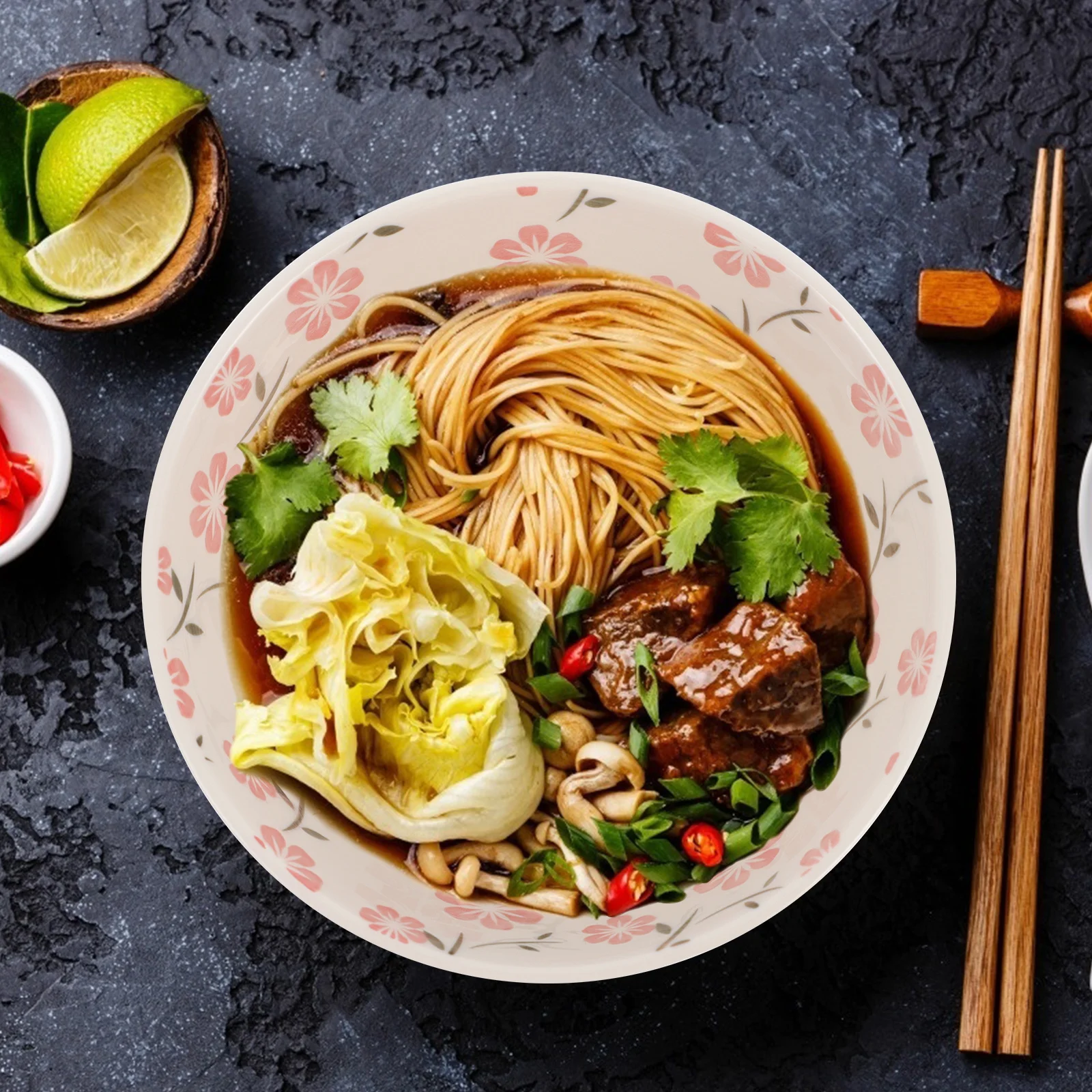 

1Pcs Adorable Porridge Bowl Multi-Purpose for Hot Cold Dishes Nonslip Japanese Style Suitable for Soup Salad Noodles Cereals