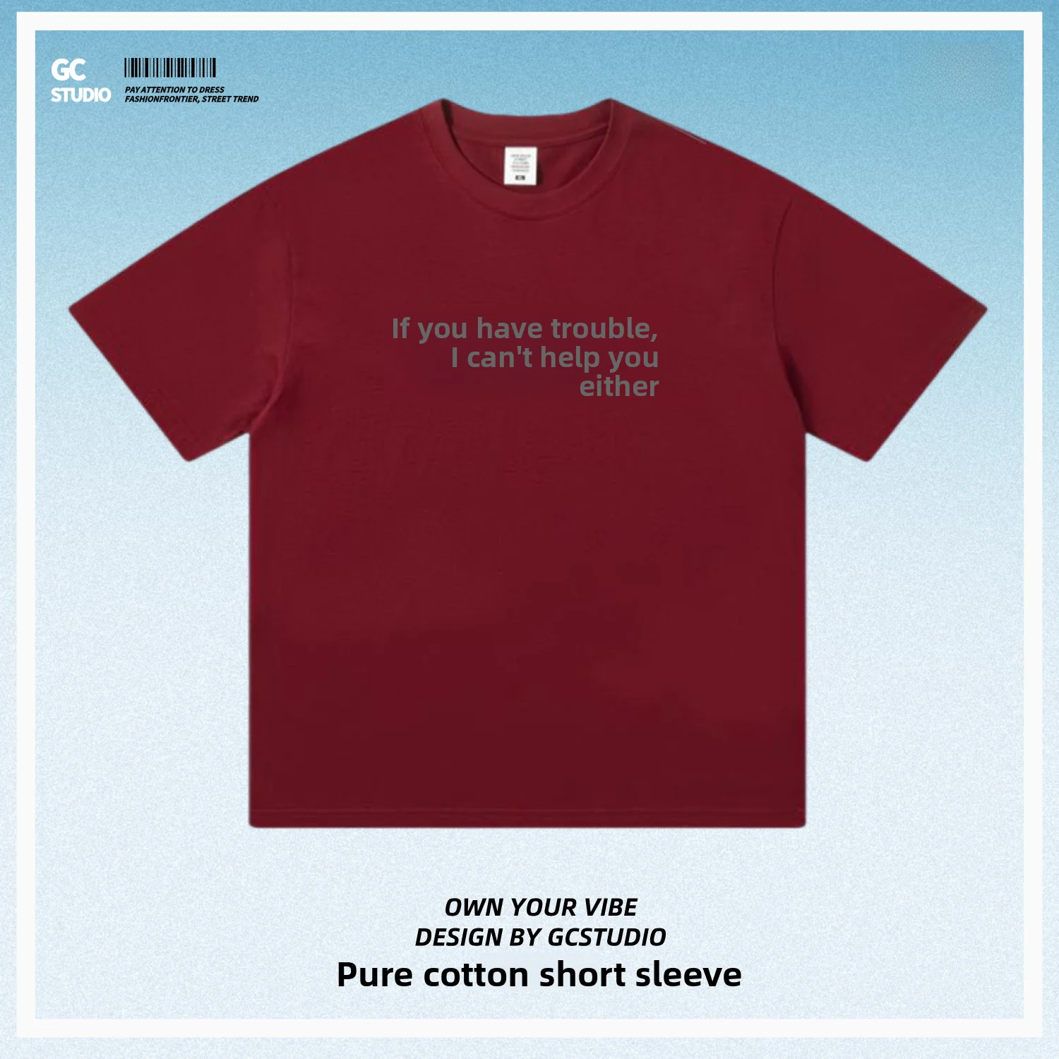 Comfortable Pure Cotton Casual Commute Style T-Shirt Funny Creative Text Simple Answer Style Breathable Skin-friendly Summer Tee