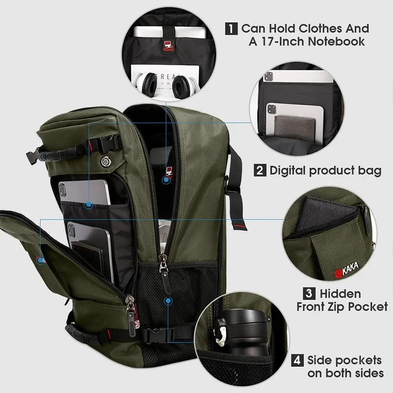 

Men's Waterproof Scratch-Resistant Scientific Weight-Reducing Backpack Durable Outdoor Travel Hiking Bag