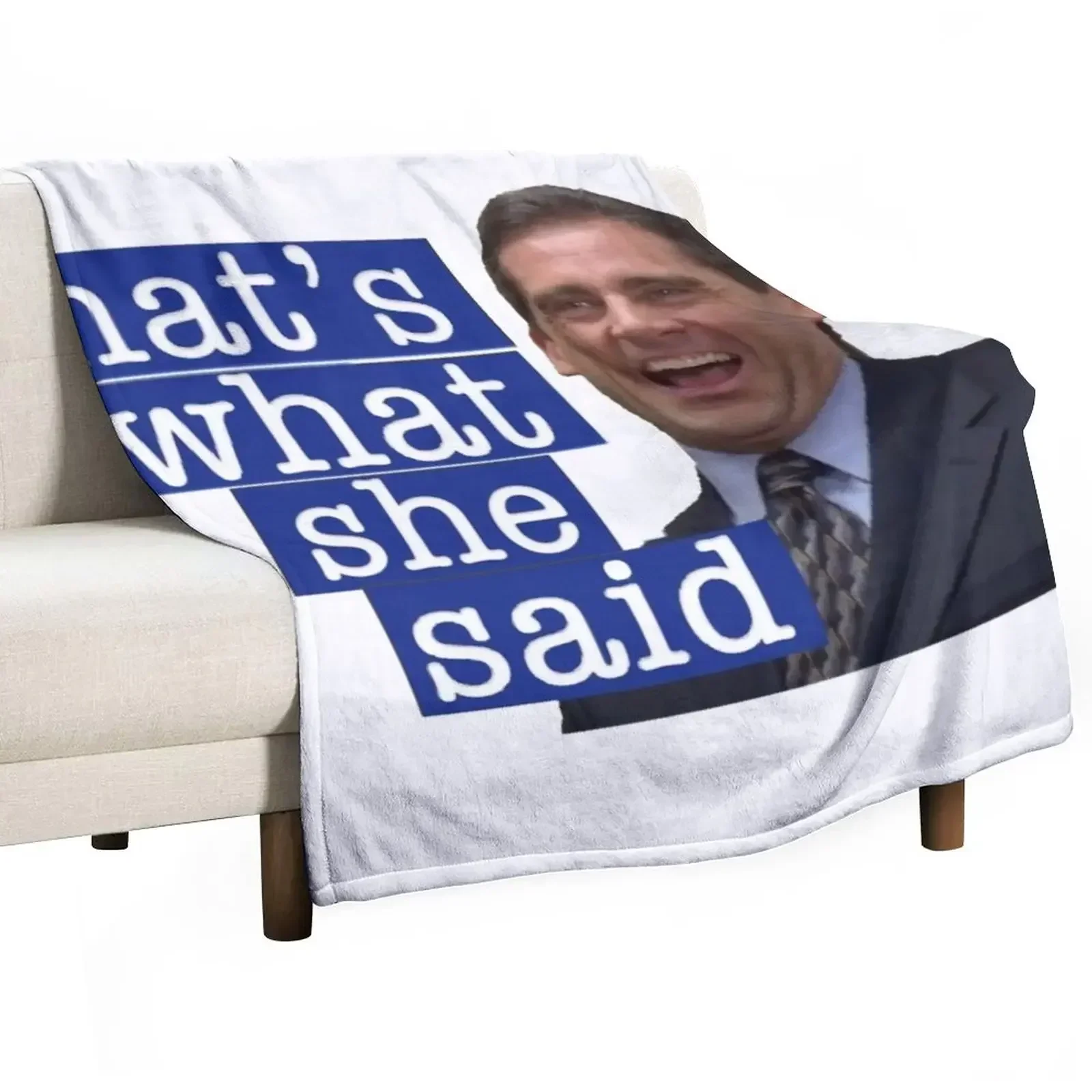 The office that’s what she’s said Throw Blanket Vintage Flannel Summer Hairy Blankets