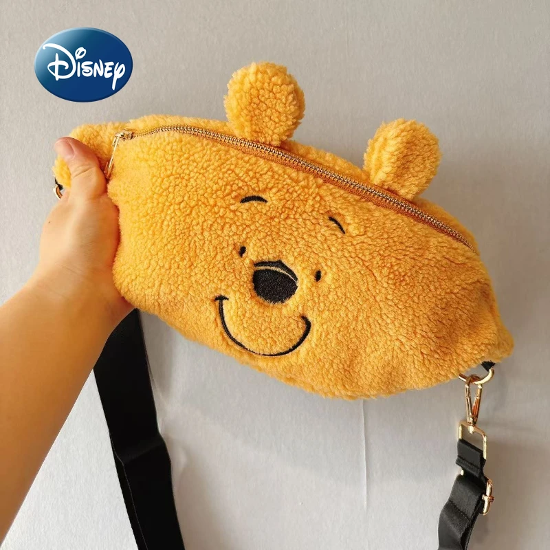 

Disney Winnie The Pooh New Women's Plush Waist Bag Luxury Brand Women's Crossbody Bag Cartoon Fashion Women's Bag Large Capacity