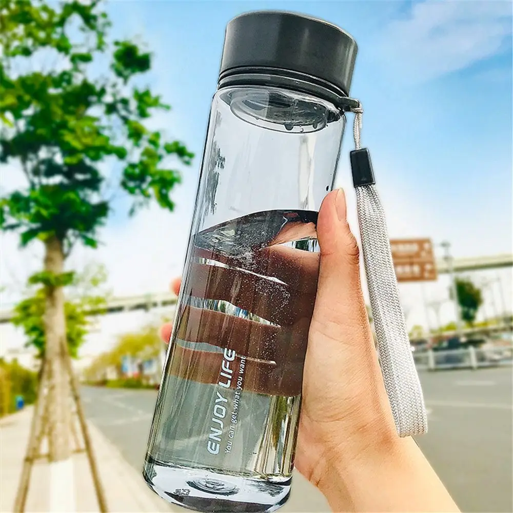 650ml Women Men Outdoor Large Capacity Sports Water Bottle Plastic Water Cup Transparent Portable Kettle Leak-proof Gift Mug