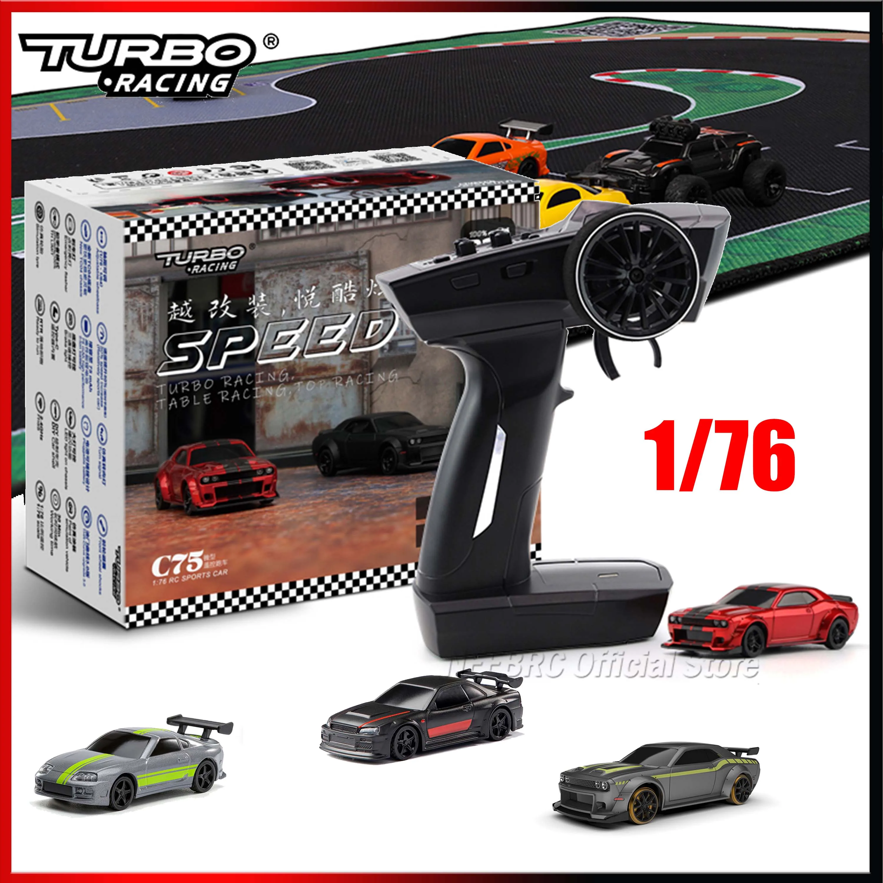 

TURBO RACING 1/76 RC мини-внедорожный дрифт-автомобиль DIY C65/C73/C74/C75/C76/трековый коврик гоночная модель передатчик игрушечная часть с дистанционным управлением