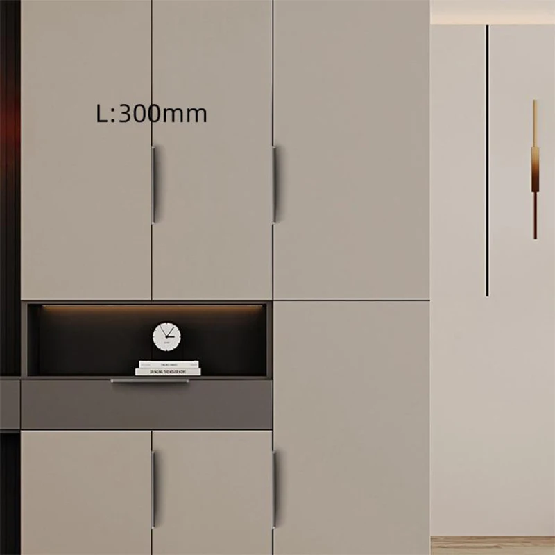 Invisible Handle Cabinet Door Aluminum Alloy Concealed Handle Wholesale Cabinet Drawer No Drilling Embedded Wardrobe Handle