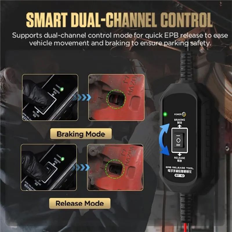 T17C Λ BT10 EPB Emergency Release Tool Minimizes Repair Risk Over-Current Protection, Dual-Channel Forward/Reverse Control