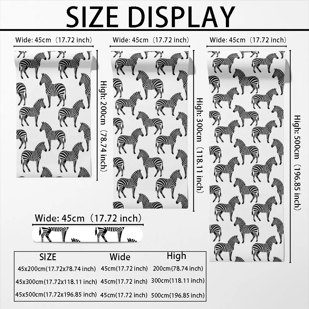1 Roll of Zebra Animal Printed Self-adhesive Circular Wallpaper, Fashionable Stickers for Living Room, Bedroom, Cabinet