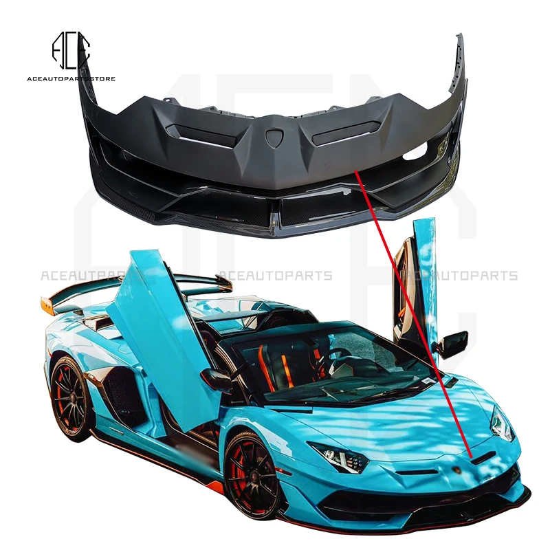 

Hot sales SVJ style front bumper for Lamborghini Aventador LP700 LP720 SVJ fiberglass or semi carbon fiber front bumper body kit