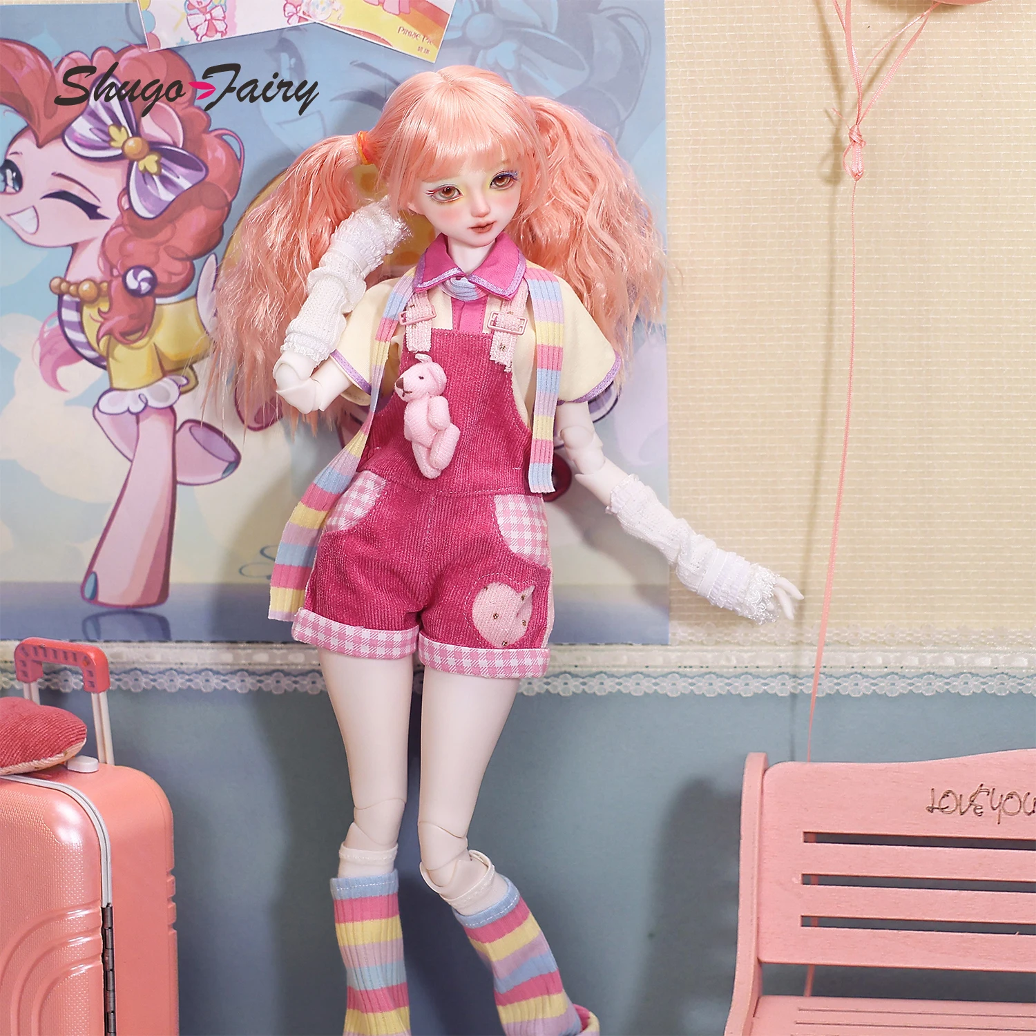 Candy A Bjd Doll 1/4 Bariy Modern Dopamine Style Anime  Iridescence Heterochromatic Eyeshadow Joint Toys Fullset ShugaFairy