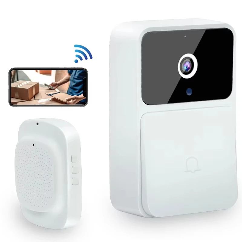 Videocitofono WIFI Telecamera per campanello Visione notturna wireless Sicurezza domestica intelligente Campanello per porta HD Citofono bidirezionale Cambio vocale per telecamera domestica