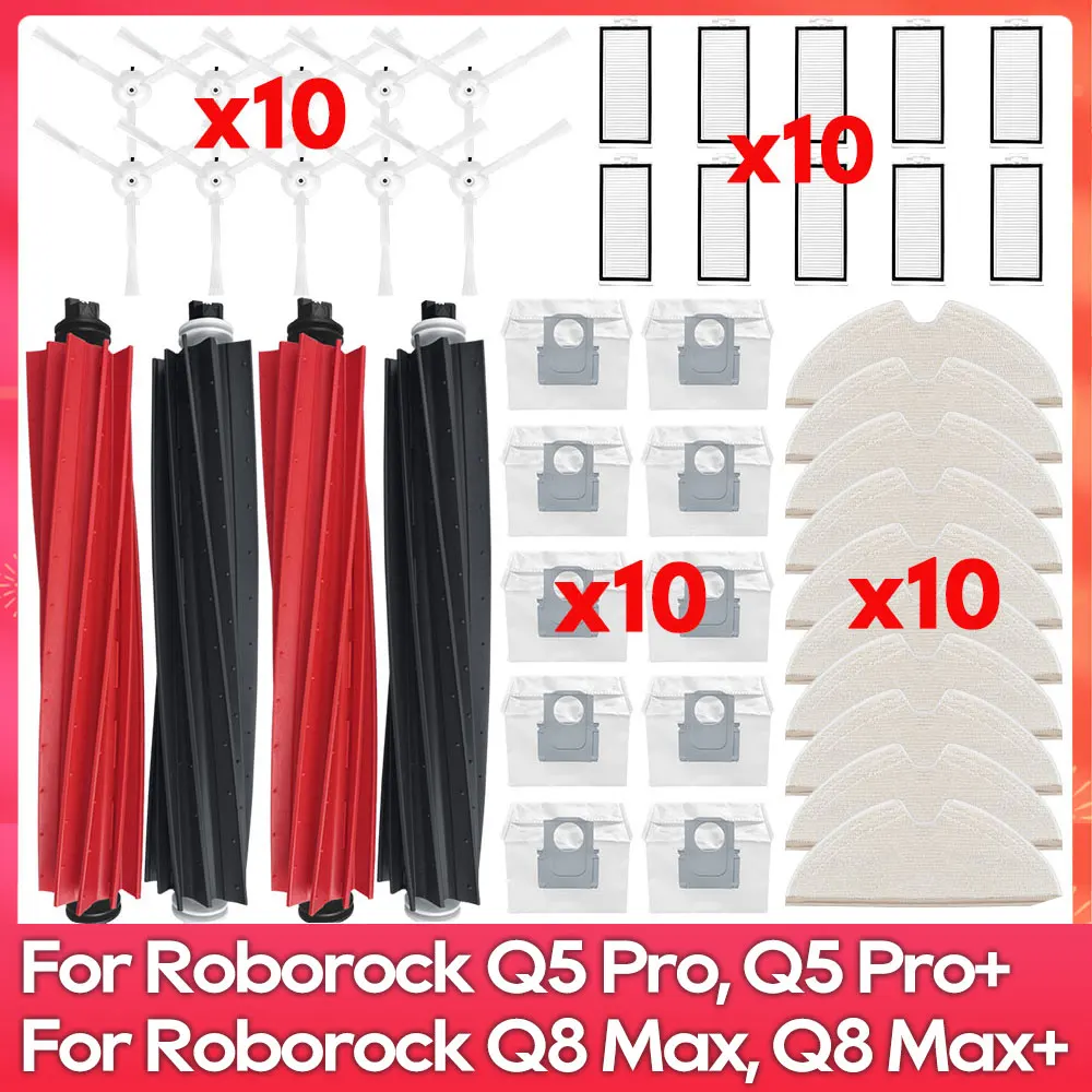 

Fit For ( Roborock Q8 Max, Q8 Max+, Q8 Max Plus, Q5 Pro, Q5 Pro+ ) Roller Side Brush Filter Mop Dust Bag Accessories Spare Part