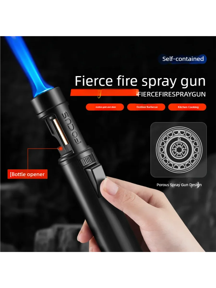 New Windproof Direct Charge Moxibustion Cigar Spray Gun Portable Outdoor Barbecue Bottle Opener Lighter