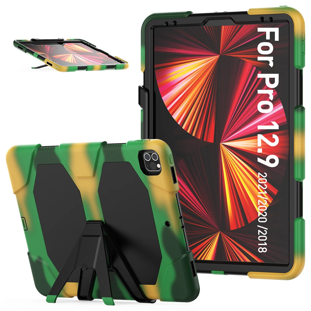 مع حافظة كمبيوتر لوحي بشاشة PET لجهاز iPad Pro 12.9 12 9 6th 4th 5th 3rd 2022 2021 2020 2018 حافظة Fundas سيليكون PC Stand Shell #3