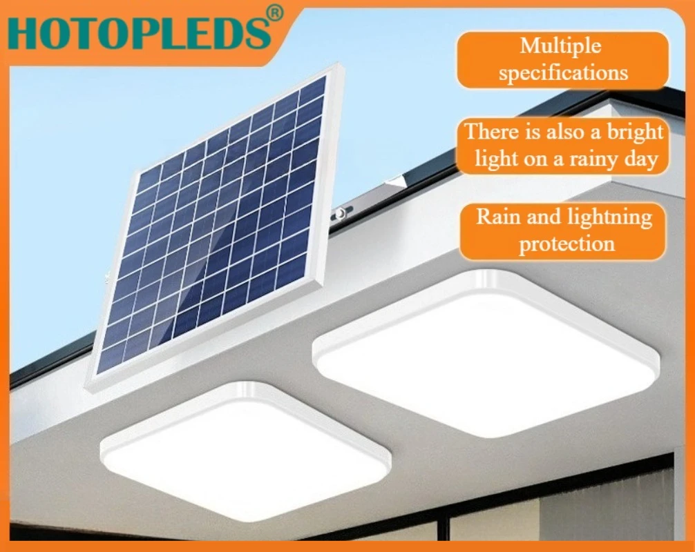 

Solar Garden LED Lights Outdoor IP65 Waterproof Square Panel Ceiling Lamp Is Suitable for Garden Corridor Aisle Villa Cottage