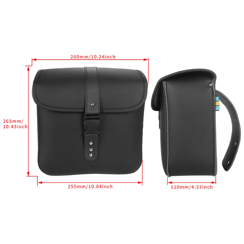 PU Leather Motorcycle Saddle Bag Side Luggage Tank Bag Travel Storage Tail Tool Riding Suitcase