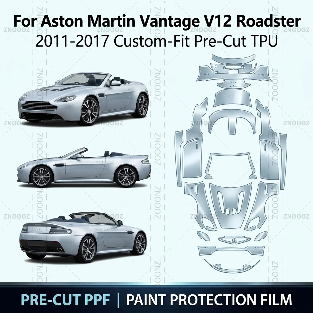 For Aston Martin Vantage V12 Roadster 2011-2017 Custom-Fit Pre-Cut TPU PPF Self Healing Full Vehicle Glossy Clear Matte Black