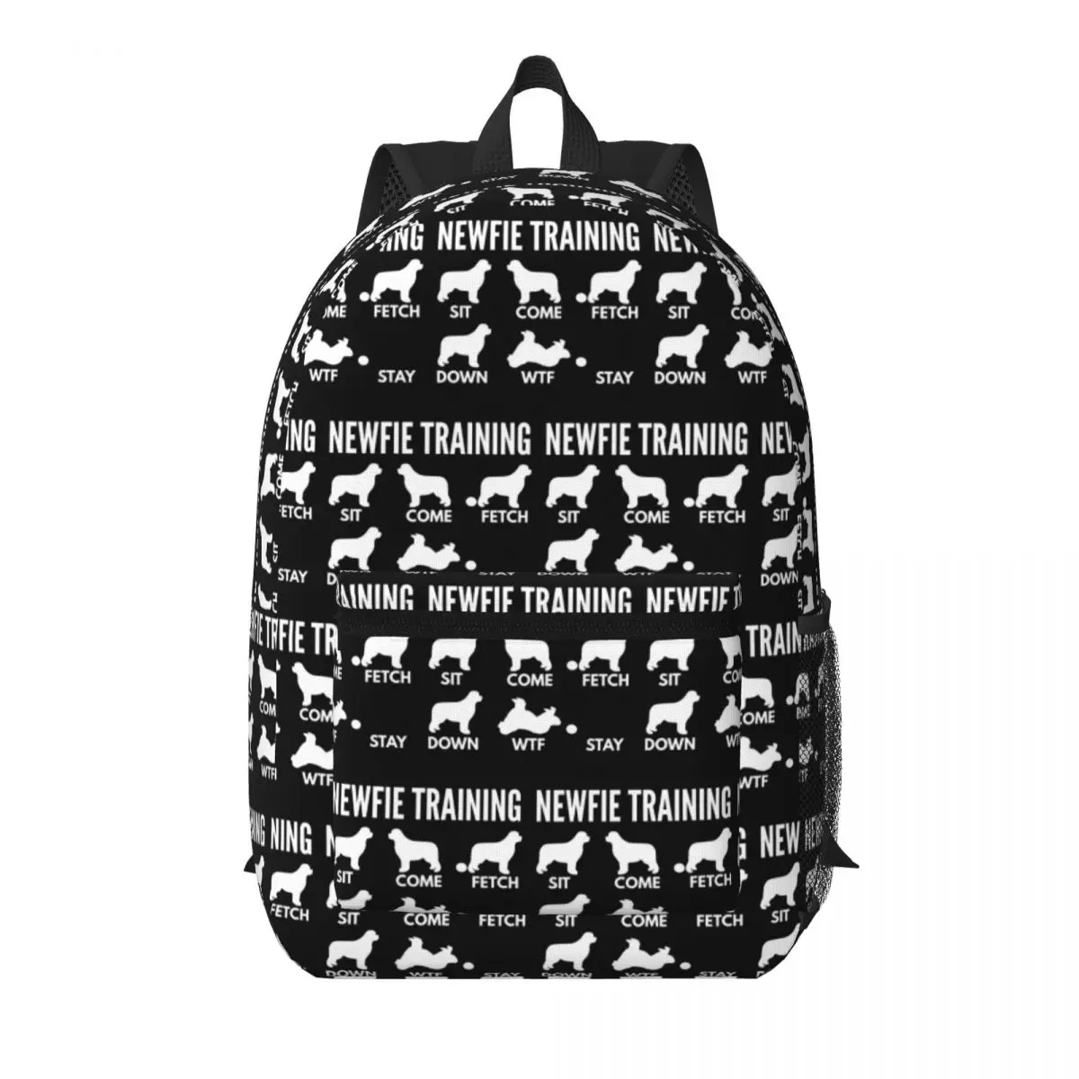 Newfie Training - Newfoundland Dog Tricks Student Backpack School Bag Hiking Travel Daypack for Men Women Bookbag Shoulder Bags