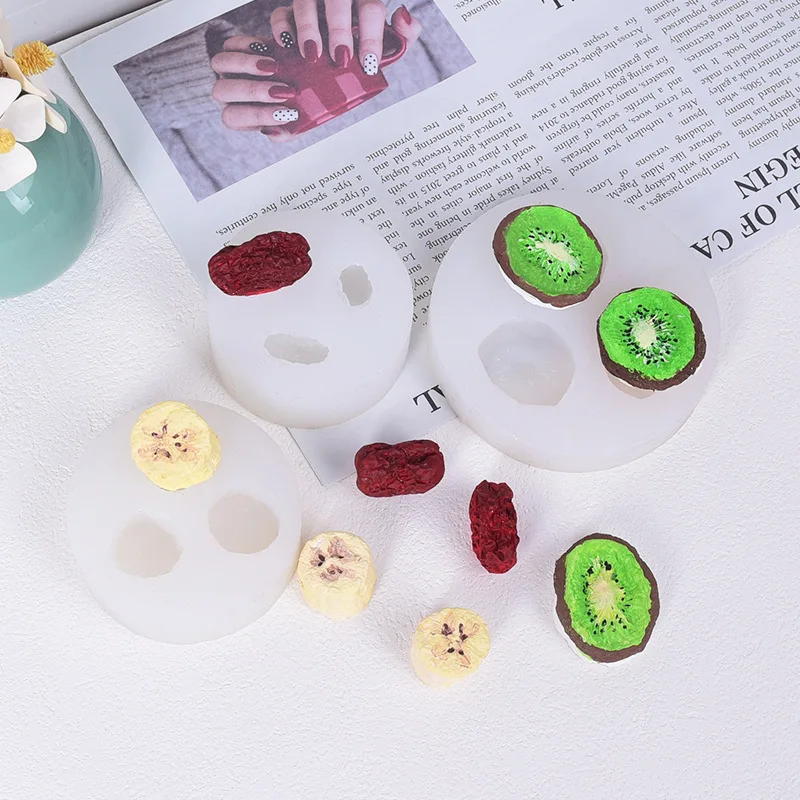 Simulation Kiwi Slices Banana Slices Silicone Mold DIY Fondant Cake Decoration Baking Mould B7