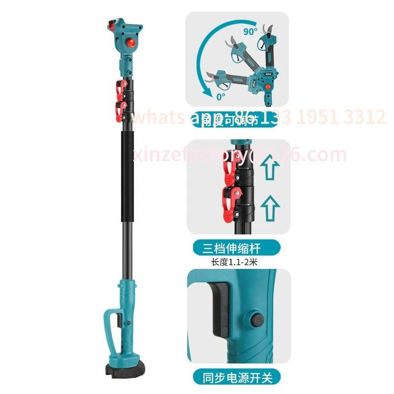

Rechargeable lithium battery chain saw garden outdoor single hand saw retractable high branch shearing high branch saw rod set