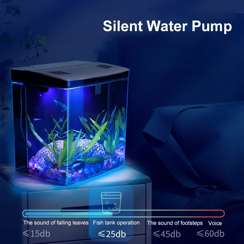 

Exquisite Small Mini Douyu Tank for Living Room - Household Tabletop Ecological Self - Circulating Back Filter Goldfish Tank!