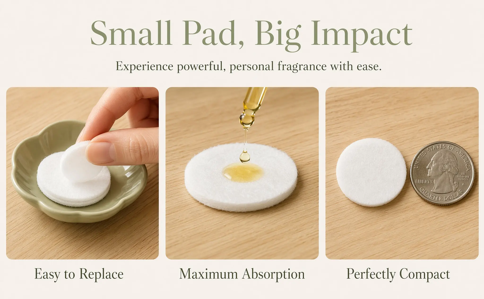 100pcs Cotton Aroma Pads for Essential Oil Diffusers & Necklaces – Reusable Aromatherapy Refills
