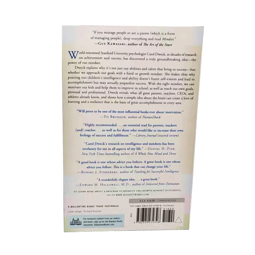 Mindset The New Psychology Of Success English Book by Carol S. Dweck Foreign Literature Inspirational Book