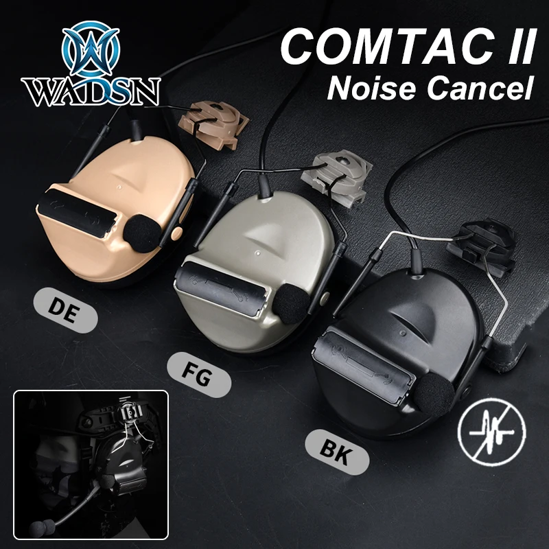 

WADSN C2 Tactical Communication Headset With KENWOOD PTT Airsoft Military Headphone Comtact II Hunting Shooting Noise Canceling