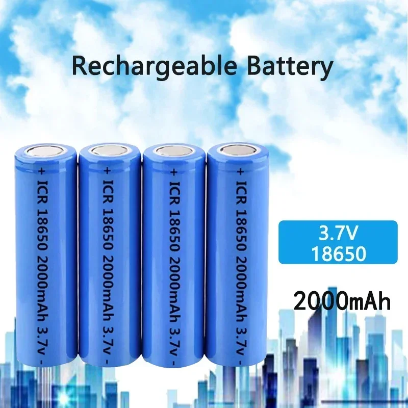 ICR18650 Batteries rechargeables au Lithium 2000mAh ICR18650 20A adaptées à la lampe de poche pour Vape