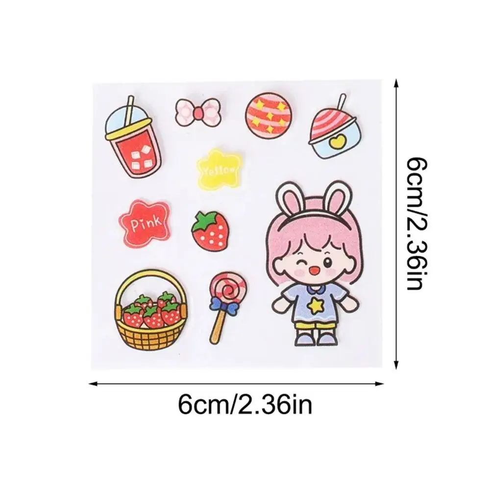 10/20/50Pcs Cute Cartoon Patterns PVC Stickers Transparent DIY Notebook Decoration Waterproof Scrapbook Decor