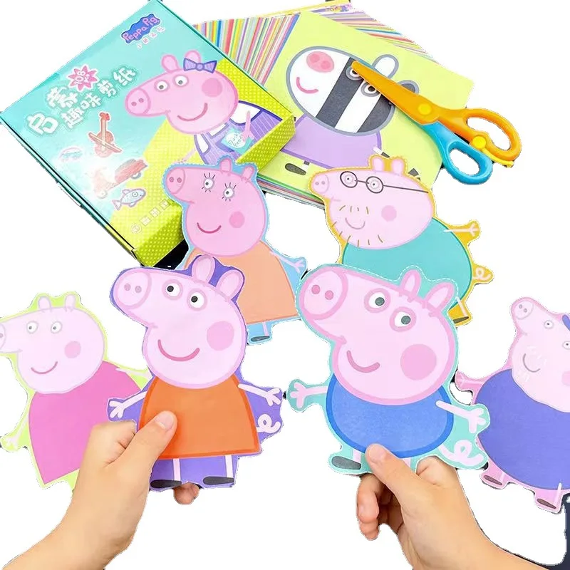 Zabawne sadzonki papieru Peppa świnia kreskówka dziwne przedszkolne chłopcy i dziewczęta do wykonania ręcznie robione Puzzle dla dzieci papierowa