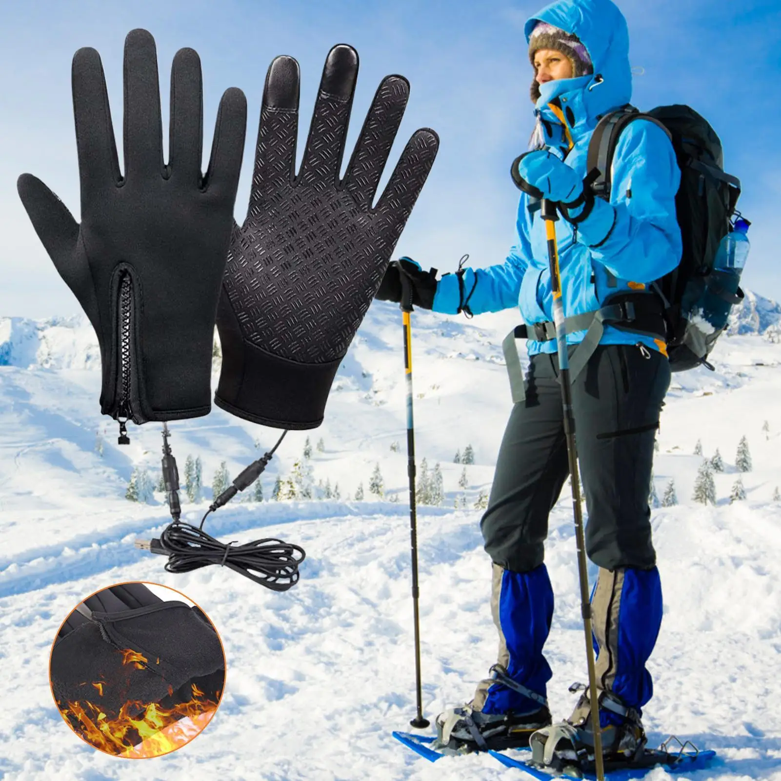 قفازات ساخنة للرجال قفازات ركوب ساخنة جهاز تدفئة محمول قفازات تعمل باللمس قابلة للشحن لفصل الشتاء الرجال النساء دراجة نارية في الهواء الطلق