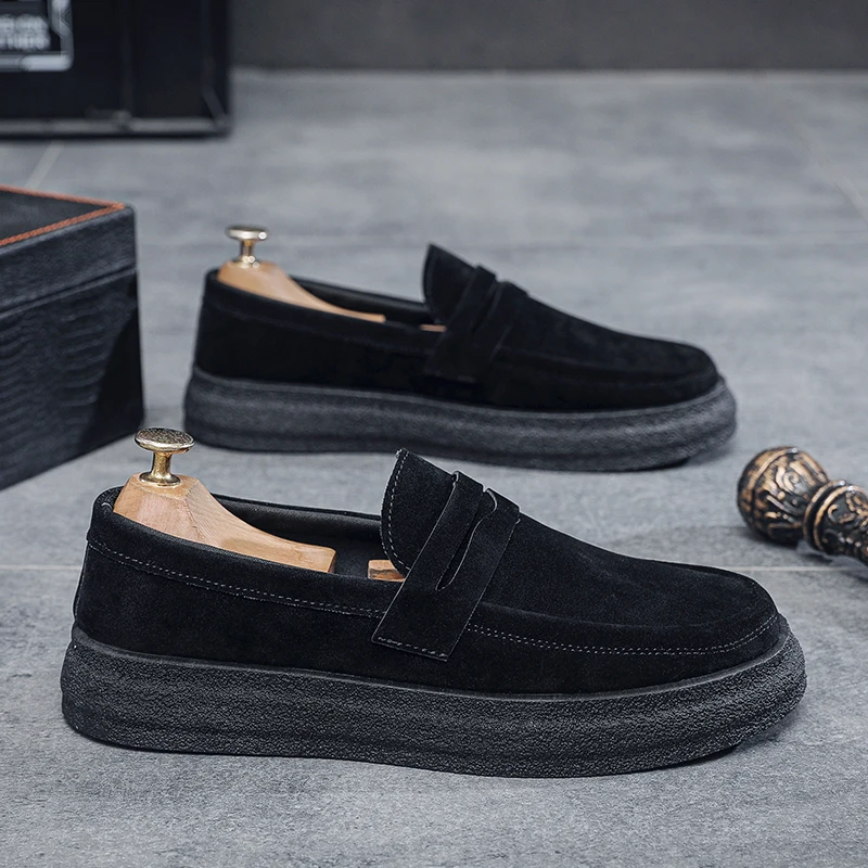 남성 스웨이드 스타일 슬립온 로퍼 플랫폼 두꺼운 밑창 - Suede Loafers Men 리뷰 및 가격