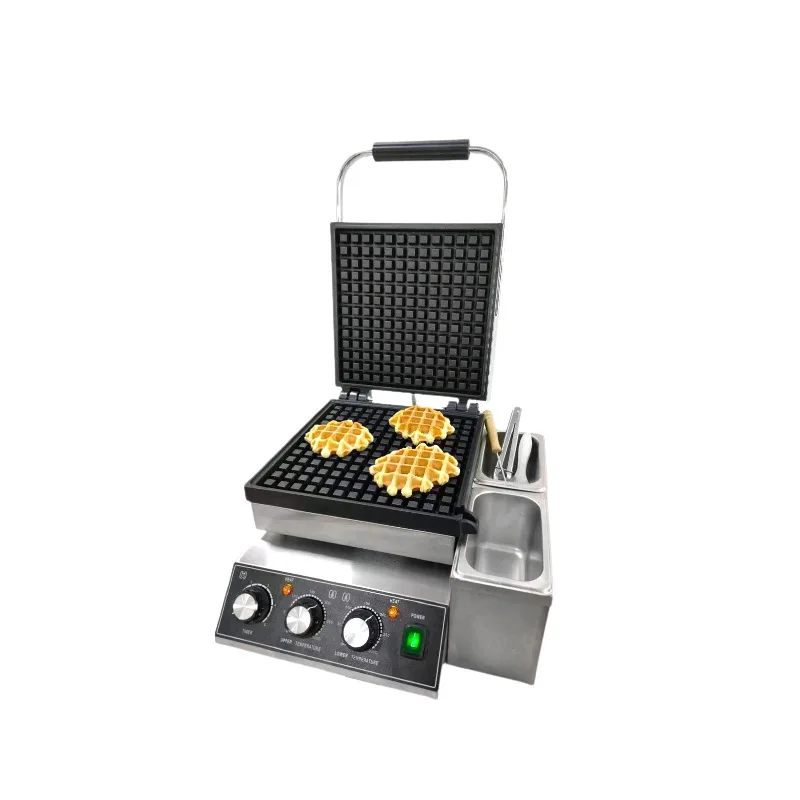 A whole piece of waffle stove, croissant waffle maker, Belgian muffin maker, with oil box and slot.
