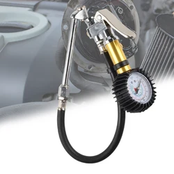 0-220Psi Tire Inflator with Pressure Gauge with Rubber Hose Car Tire Pressure Gauge Heavy Duty Pressure Gun for Car Trucks Tires