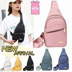 Women Chest Bag Simple Ladies Crossbody Bag Small Sling Backpack Fashion Large Capacity Waterproof Sling Bag with Headphone Jack