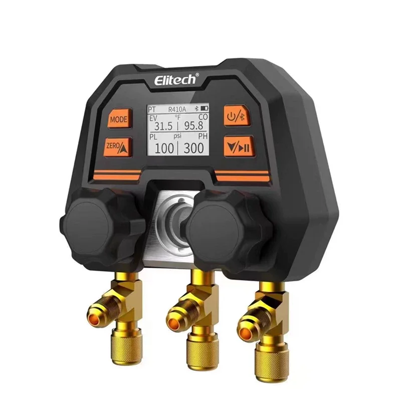 Bluetooth App Digital Dual Gauge Valve Electronic Digital Display Pressure Gauge Snow Refrigerant Fluorine Gauge Group