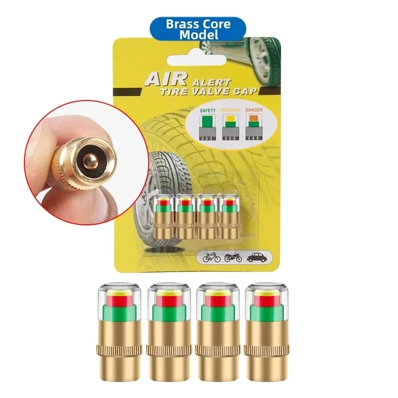 4 Pcs Car Tire Pressure Covers 24 BAR Valve Stem Covers With Color Automotive Tire Pressure Monitoring Cap