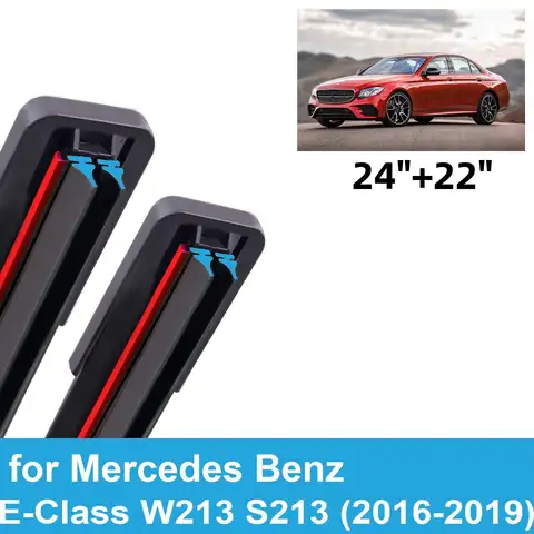 2PCS 자동차 와이퍼 블레이드 2016-2019 메르세데스 벤츠 E 클래스 W213 S213 전면 이중 고무 자동차 액세서리 2016 2017 2018 2019