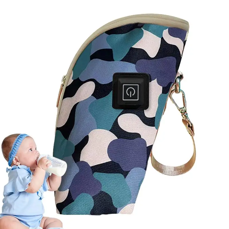 Portable Toddler Bottle Warmer USB Insulated Bag Nursing Bottle Cooler Warmer Bag with 3 Levels Adjustment for Nursing Mom