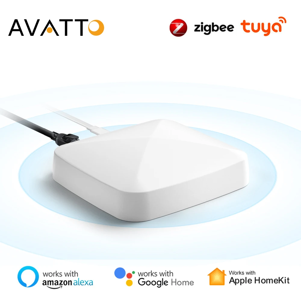 AVATTO Tuya ZigBee Gateway Hub Smart Home Bridge HomeKit APP Remote Control Work With Apple HomeKit Alexa Google Home Siri Voice