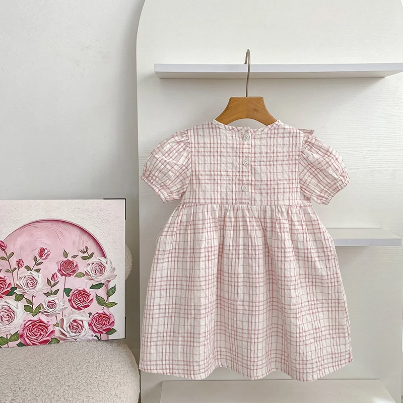 2026 Sommer-Schwesterkleidung 0-24M Baby Mädchen Kurzarm-Body mit Gitter-Stickerei 2-6 Jahre Süße Partykleider für Kinder – Detail 17