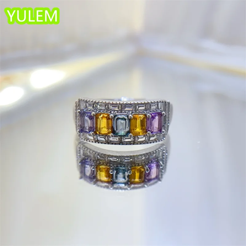 

Natural Tourmaline Ring Beautiful Color 925 Sterling Silver Women's Ring Arrangement Is Simple