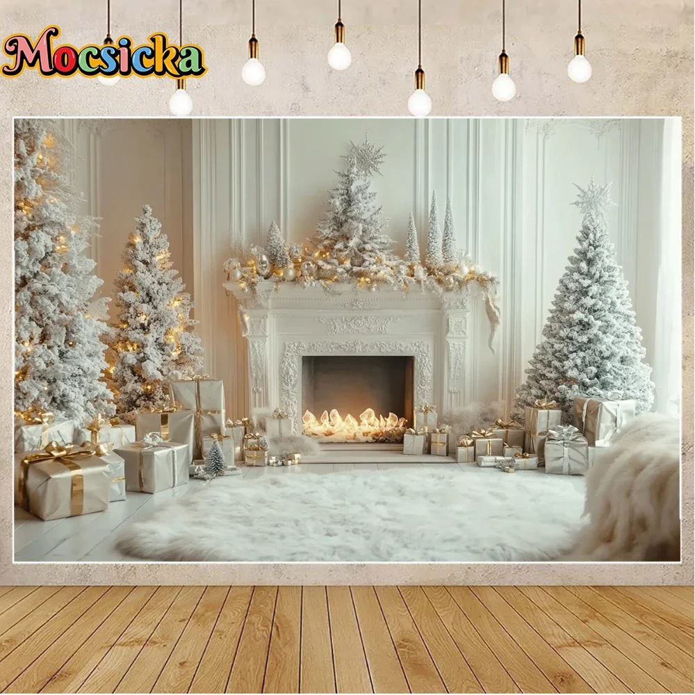 Mocsicka عيد الميلاد التصوير خلفيات الشتاء سانتا كلوز عطلة حزب الأسرة الأطفال الناس صور خلفيات الاستوديو