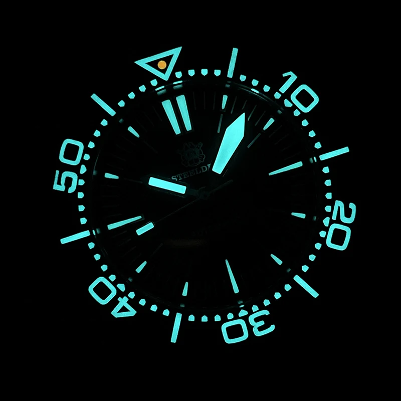 Мужские дайверские часы STEELDIVE, 48 мм, автоматические механические наручные часы, 120 бар, BGW-9, светящийся сапфир, NH35, керамический безель